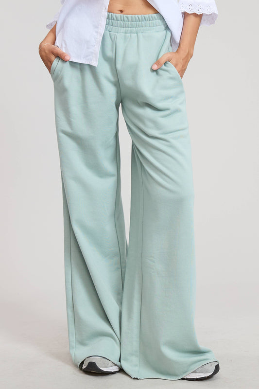 Wide Leg Cotton Jogger Sweatpants