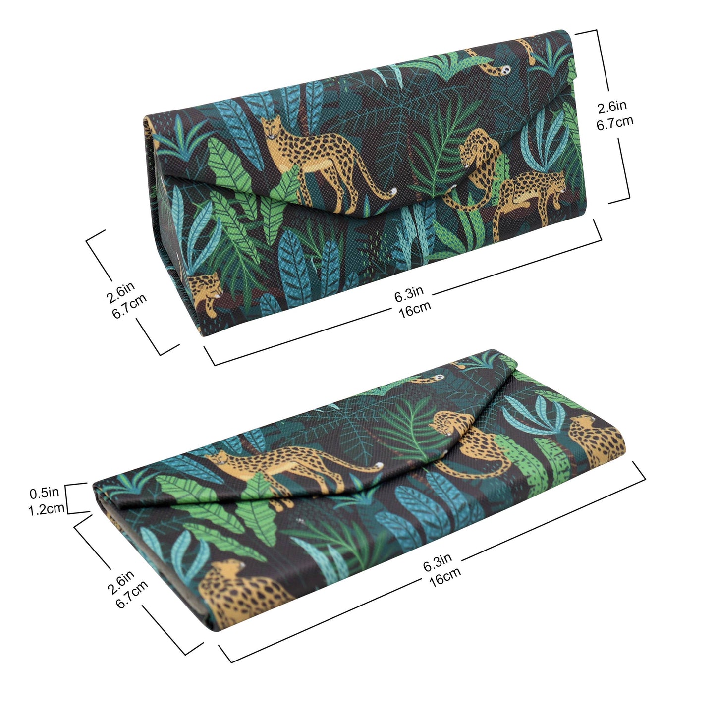 Cheetah Glasses Case Vegan Leather