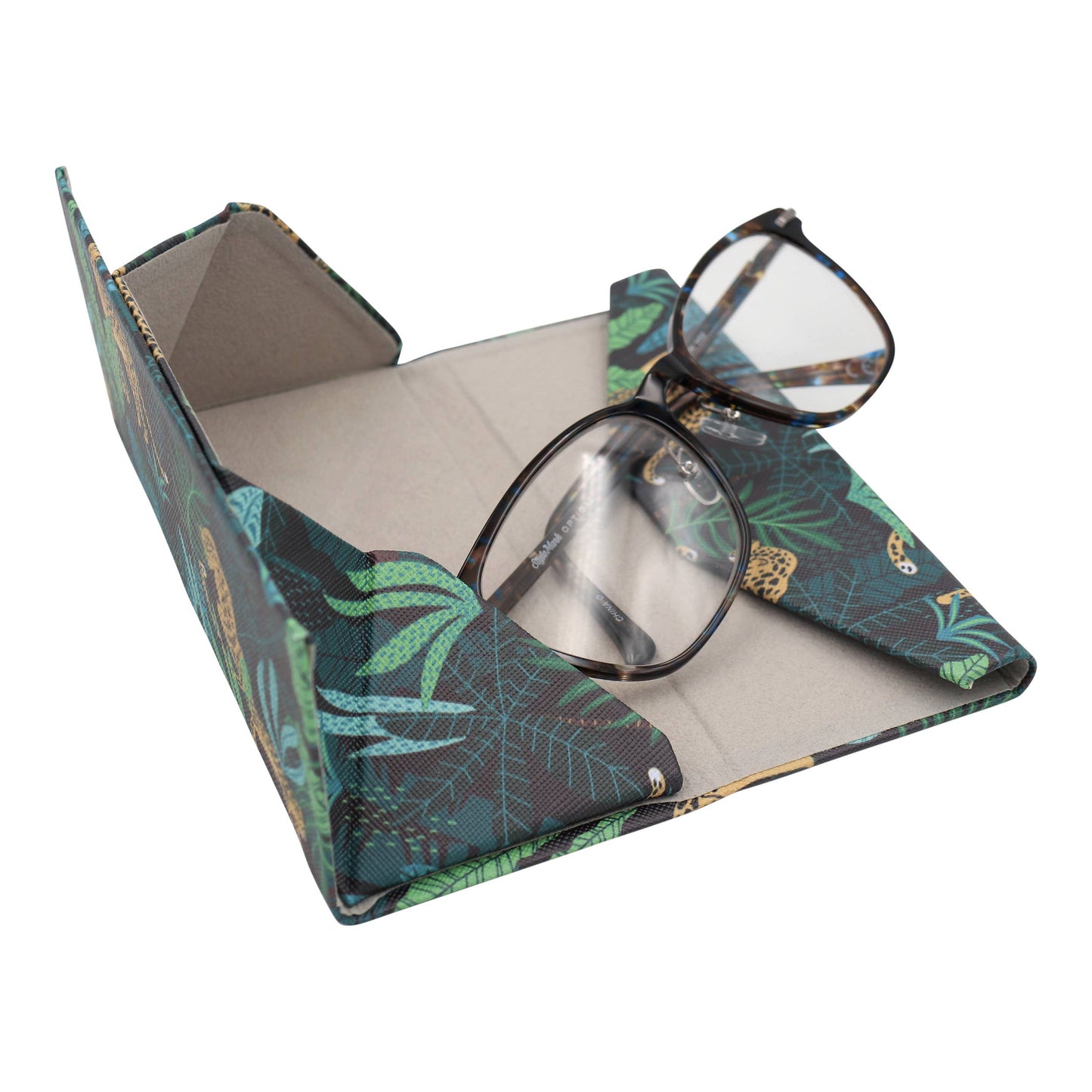 Cheetah Glasses Case Vegan Leather