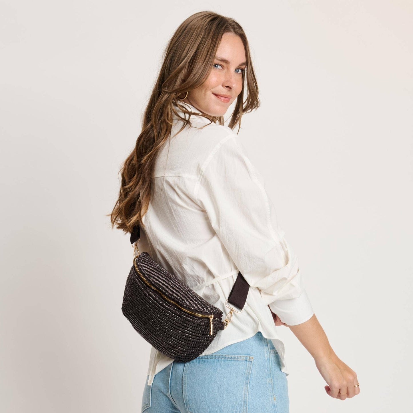 Gizelle Large Checker Belt Bag