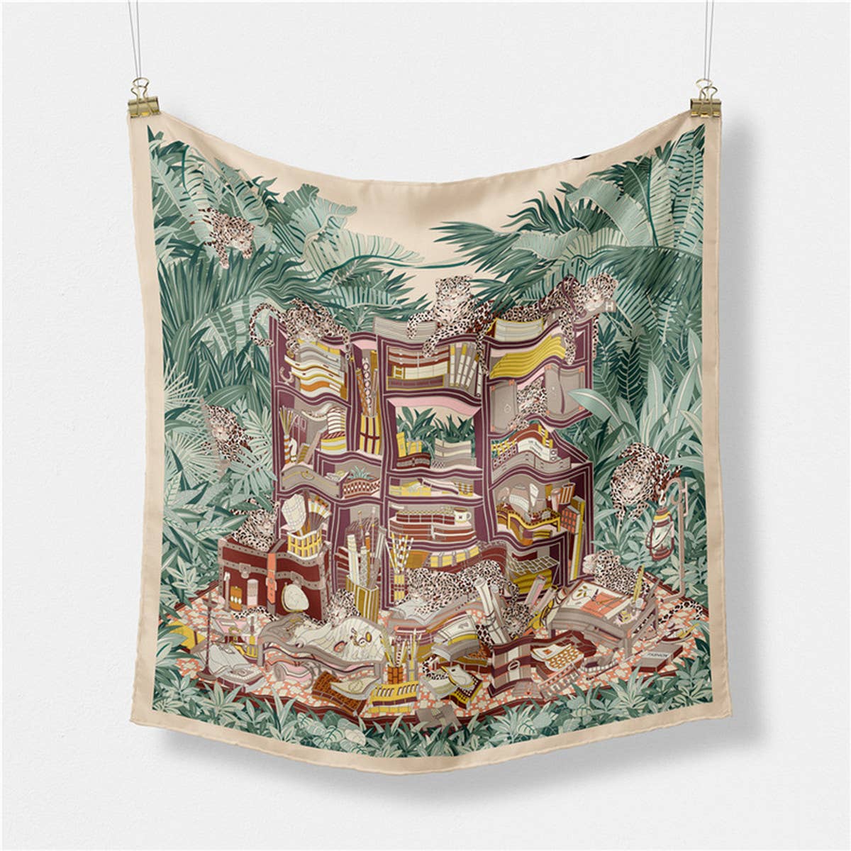 Green Silk Scarf – Versatile Neck Tie & Hair Acces_CWASC0659