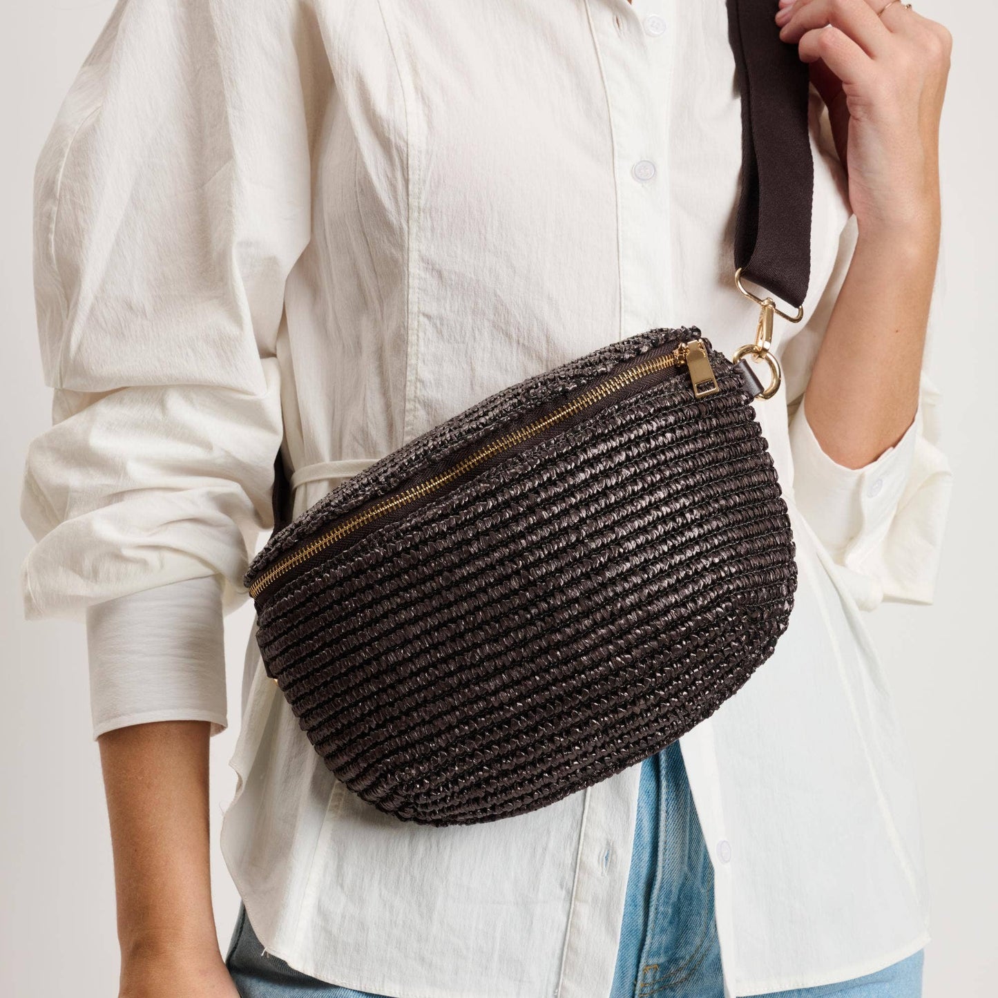 Gizelle Large Checker Belt Bag