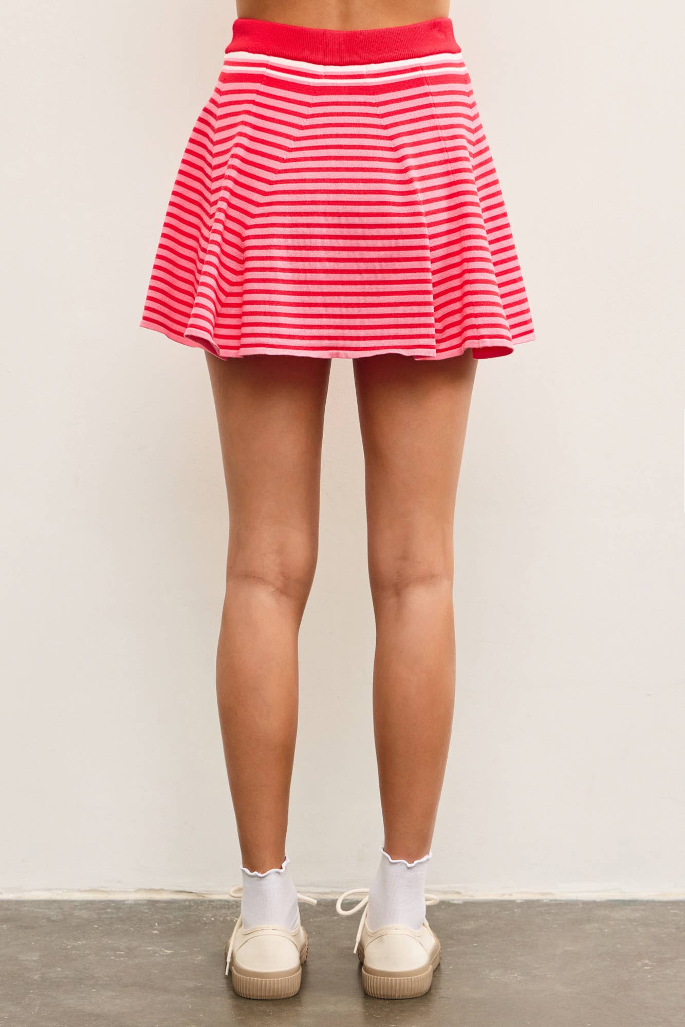 STRIPED FLARE SWEATER SKORT
