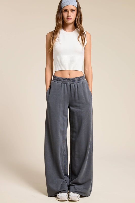 Wide Leg Cotton Jogger Sweatpants