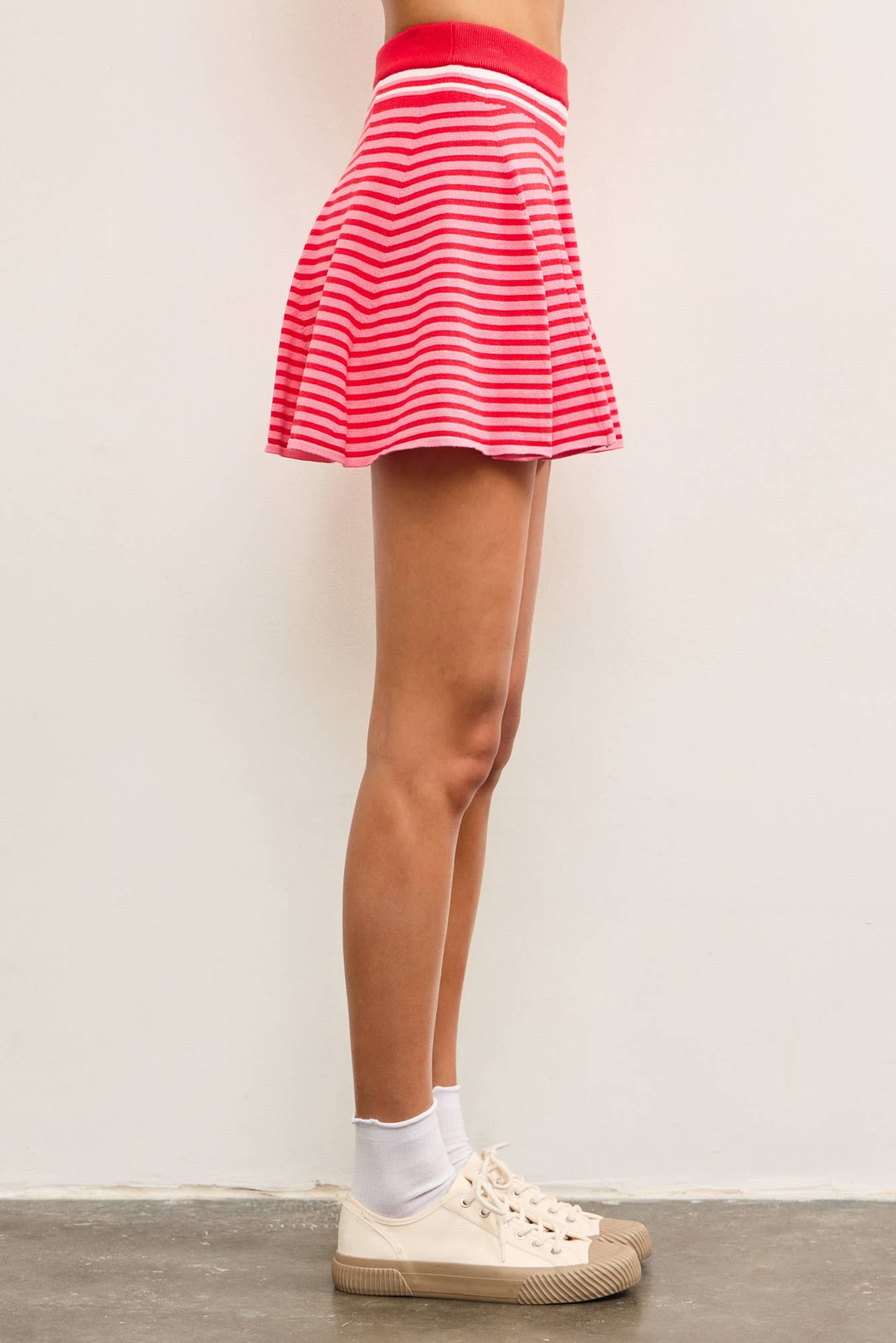 STRIPED FLARE SWEATER SKORT
