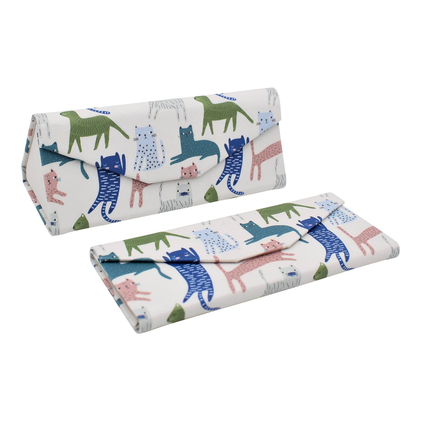 Indie Cats Glasses Case Cute Animals Vegan Leather