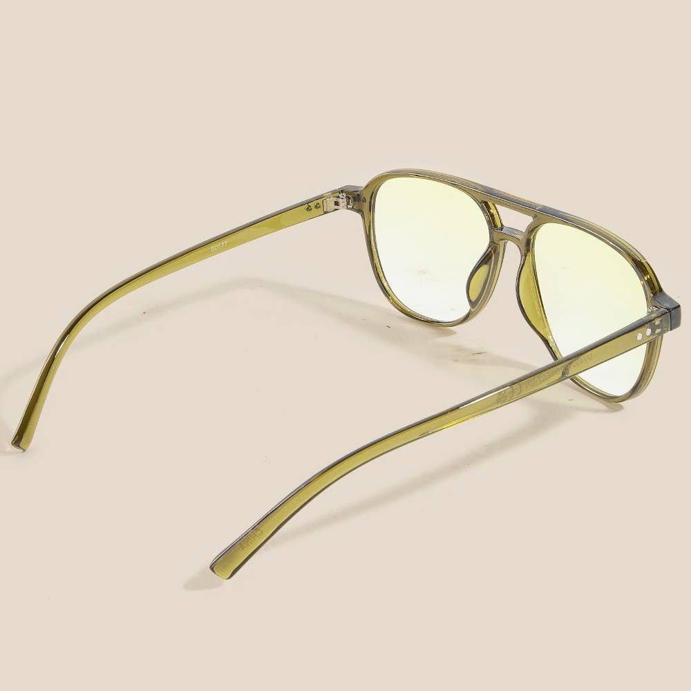 Resin Aviator Frame Sunglasses Set