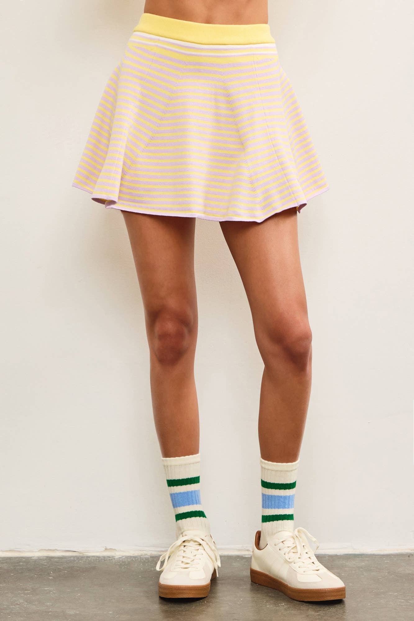 STRIPED FLARE SWEATER SKORT