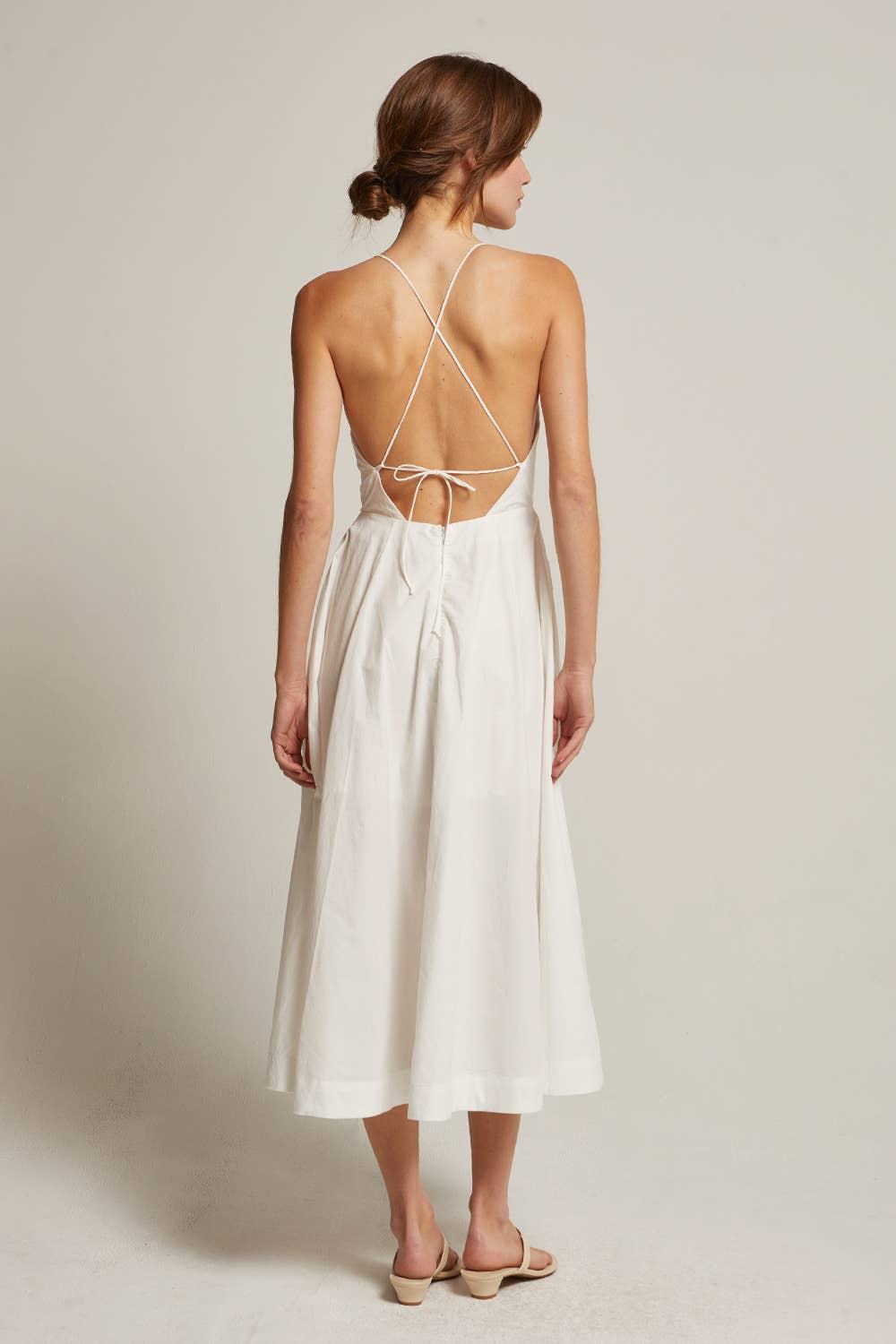 CD9552 - Eunice V-neck Poplin Midi Dress