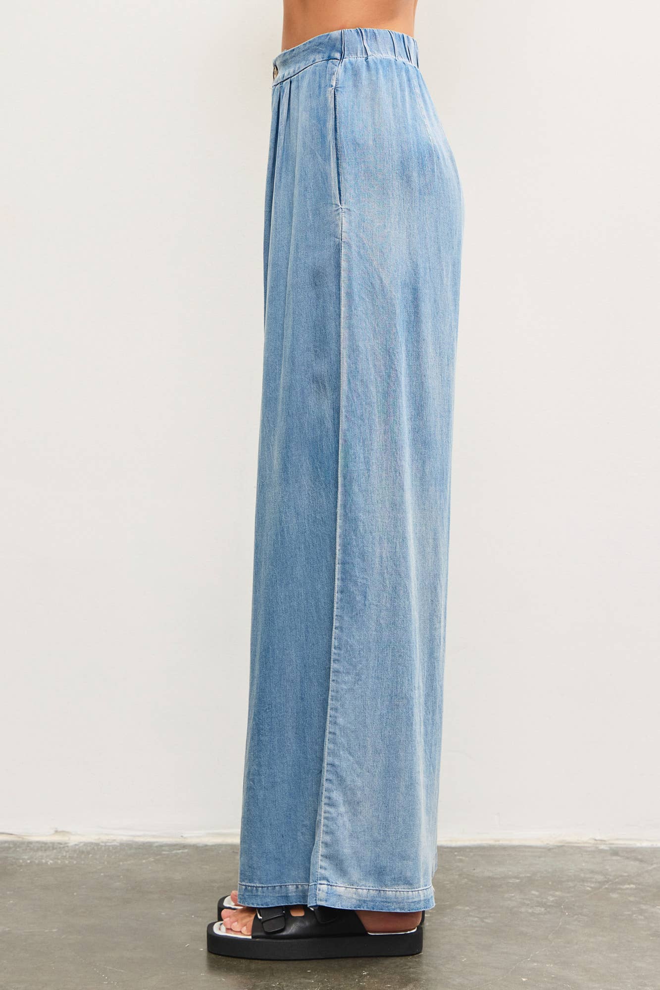 DENIM WIDE LEG PANTS