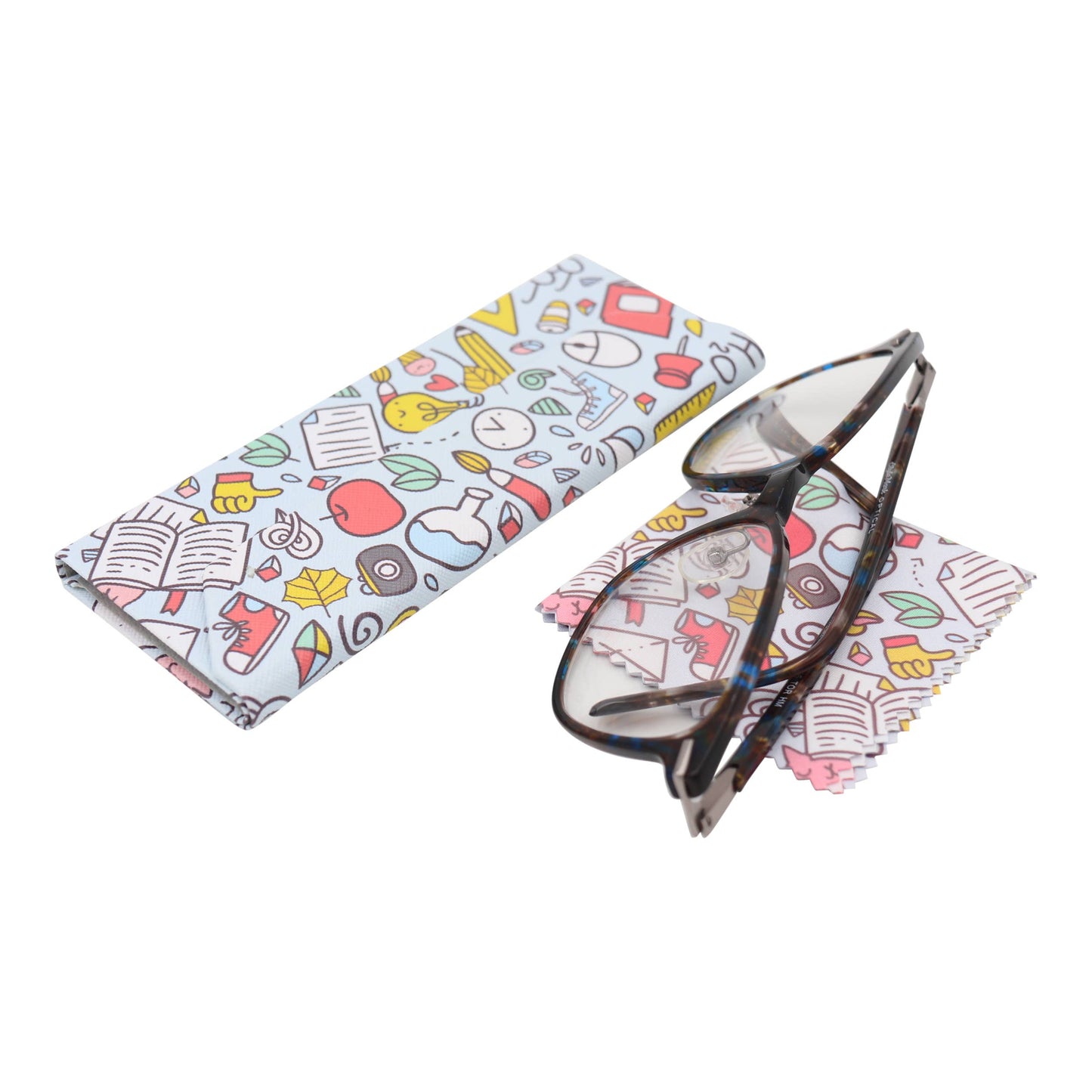 Glasses Case With Cleaning Cloth for Eyeglasses, Sunglasses