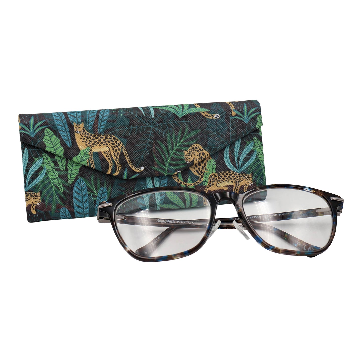 Cheetah Glasses Case Vegan Leather