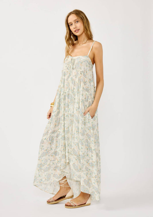 Spaghetti Strap Floral Hi-Lo Maxi Dress