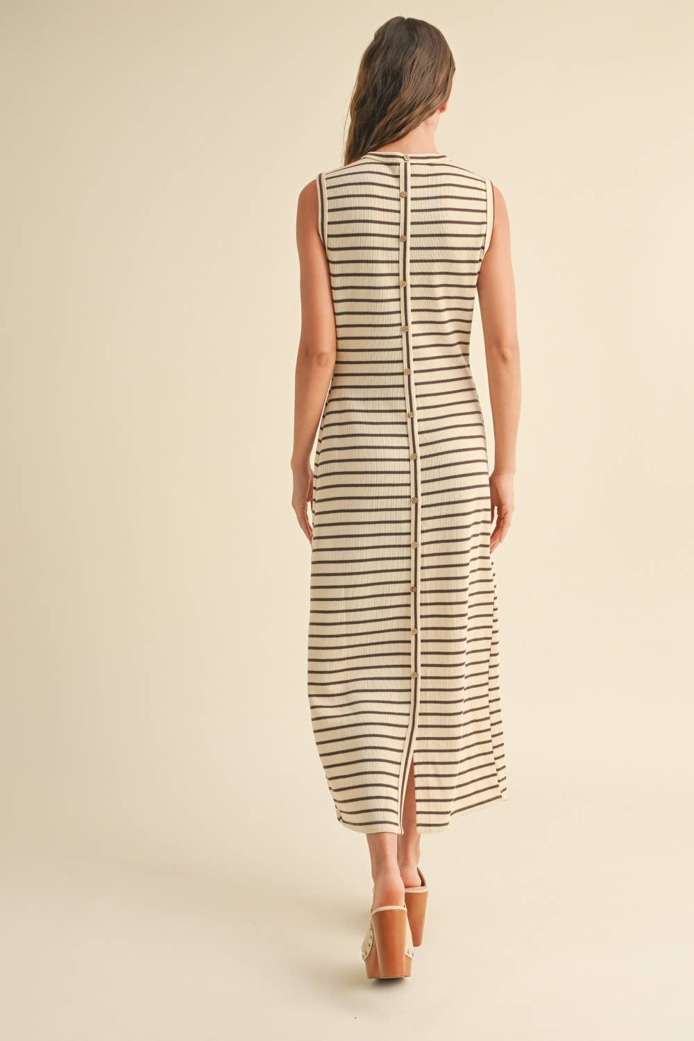 D4253   STRIPED PATTERN KNITTED DRESS