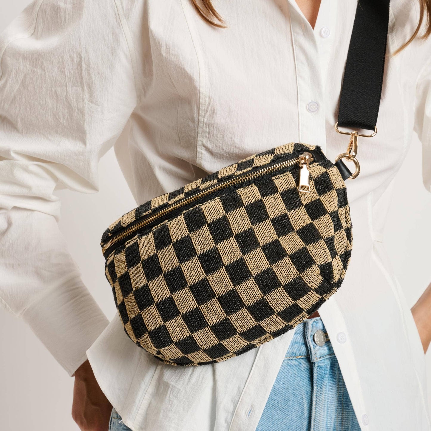 Gizelle - Large Checker Belt Bag
