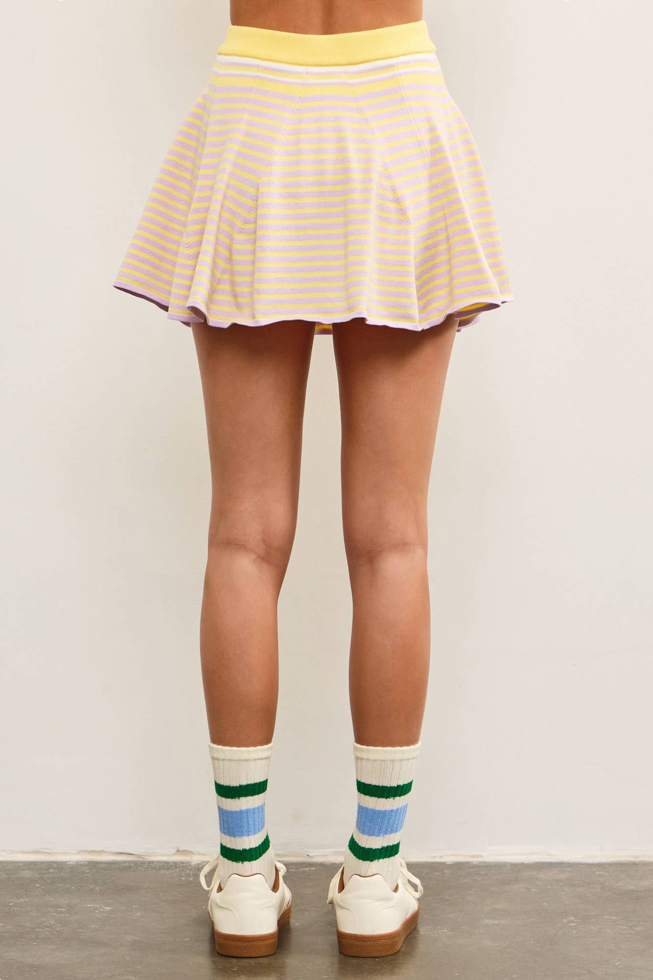 STRIPED FLARE SWEATER SKORT