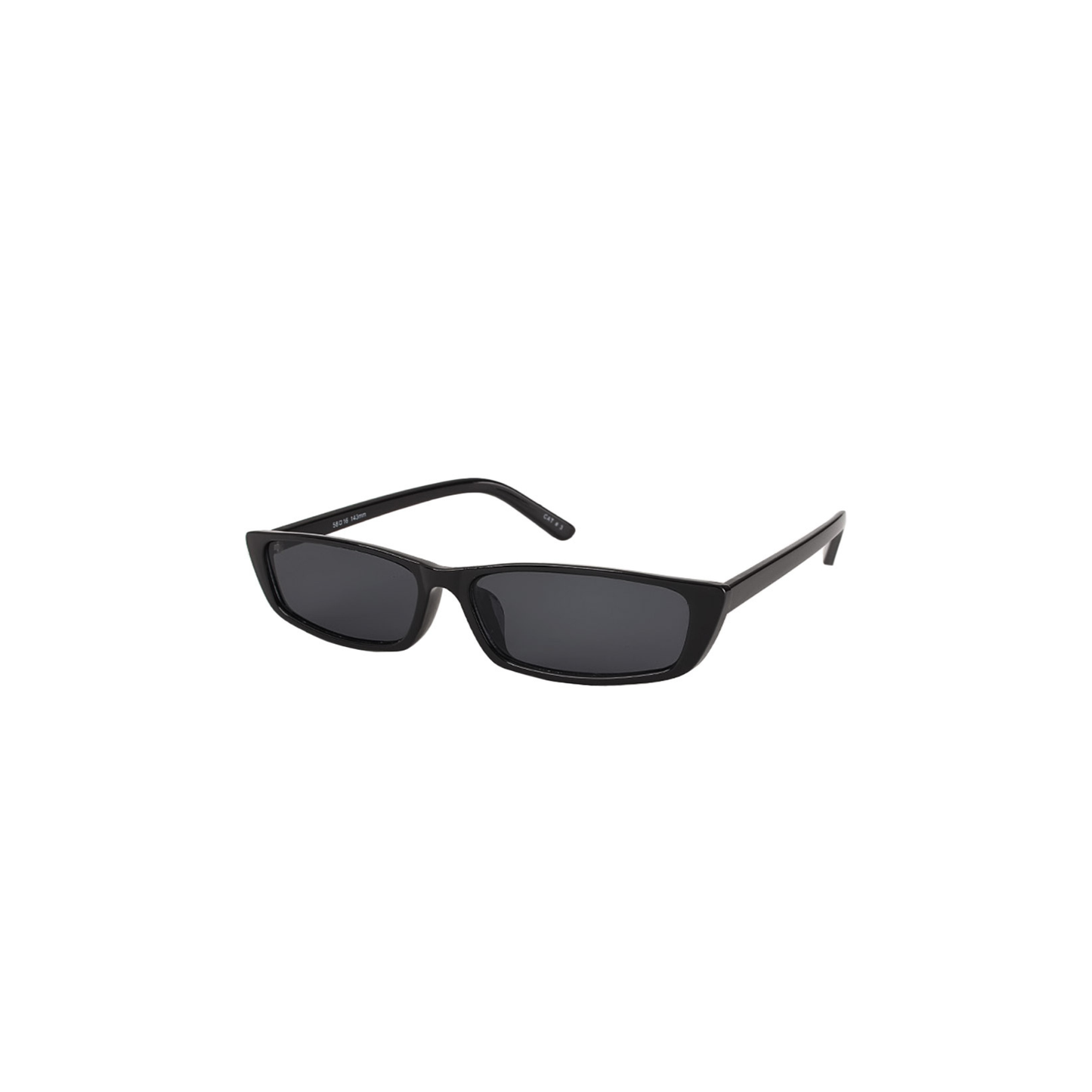 Slim Rectangle Sunglasses in Black