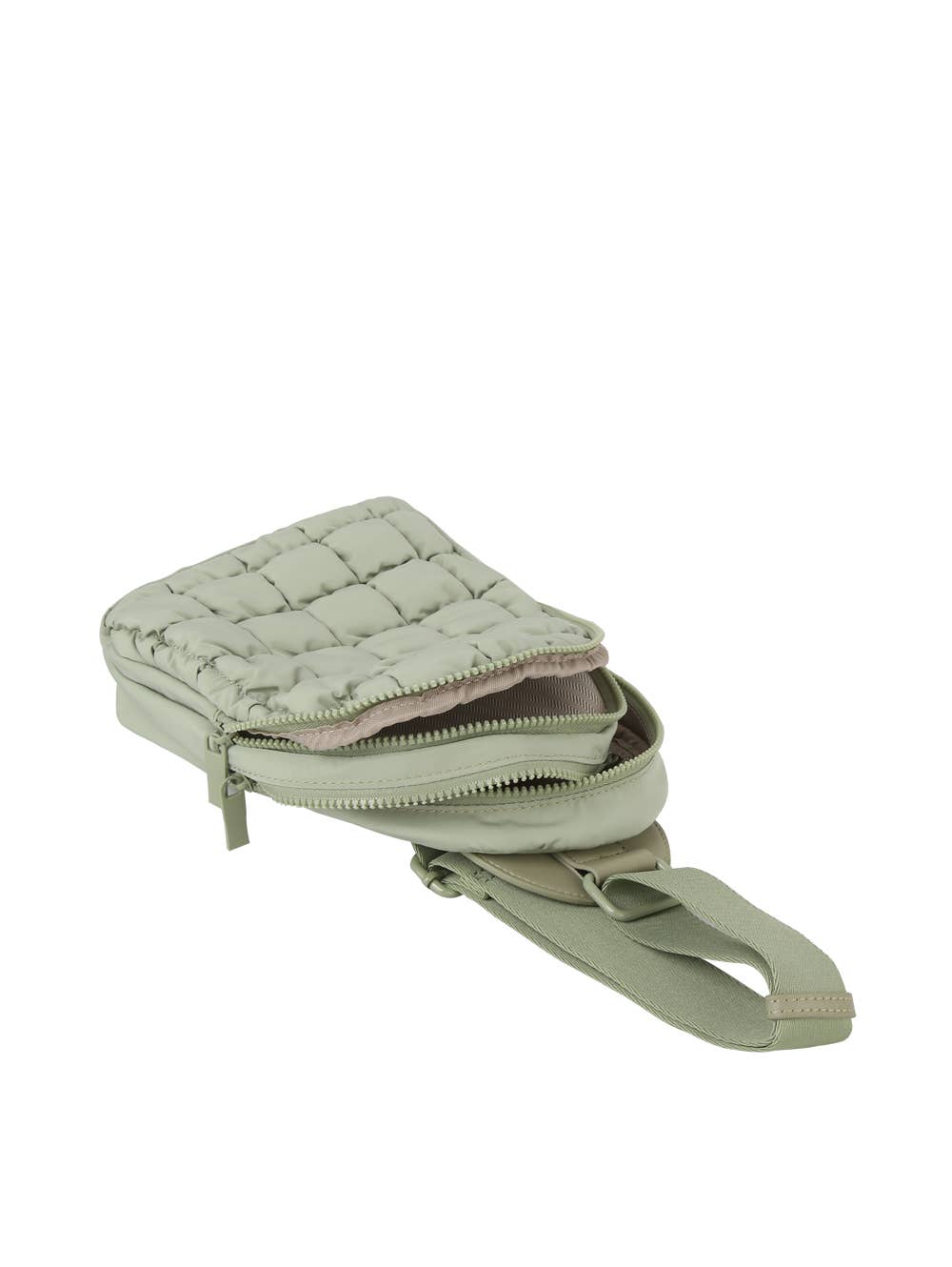 Metro Muse Puffy Quilted Nylon Sling Crossbody Bag