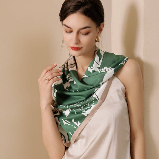 Rose Pattern Square Scarf