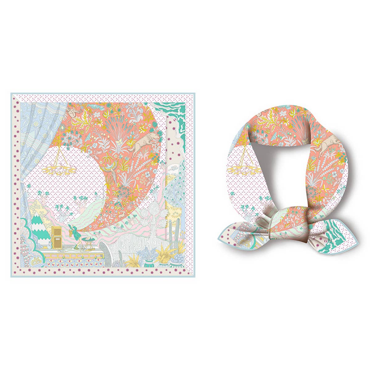 Silk Feel Square Scarf for Travel & Styling_CWASC0651