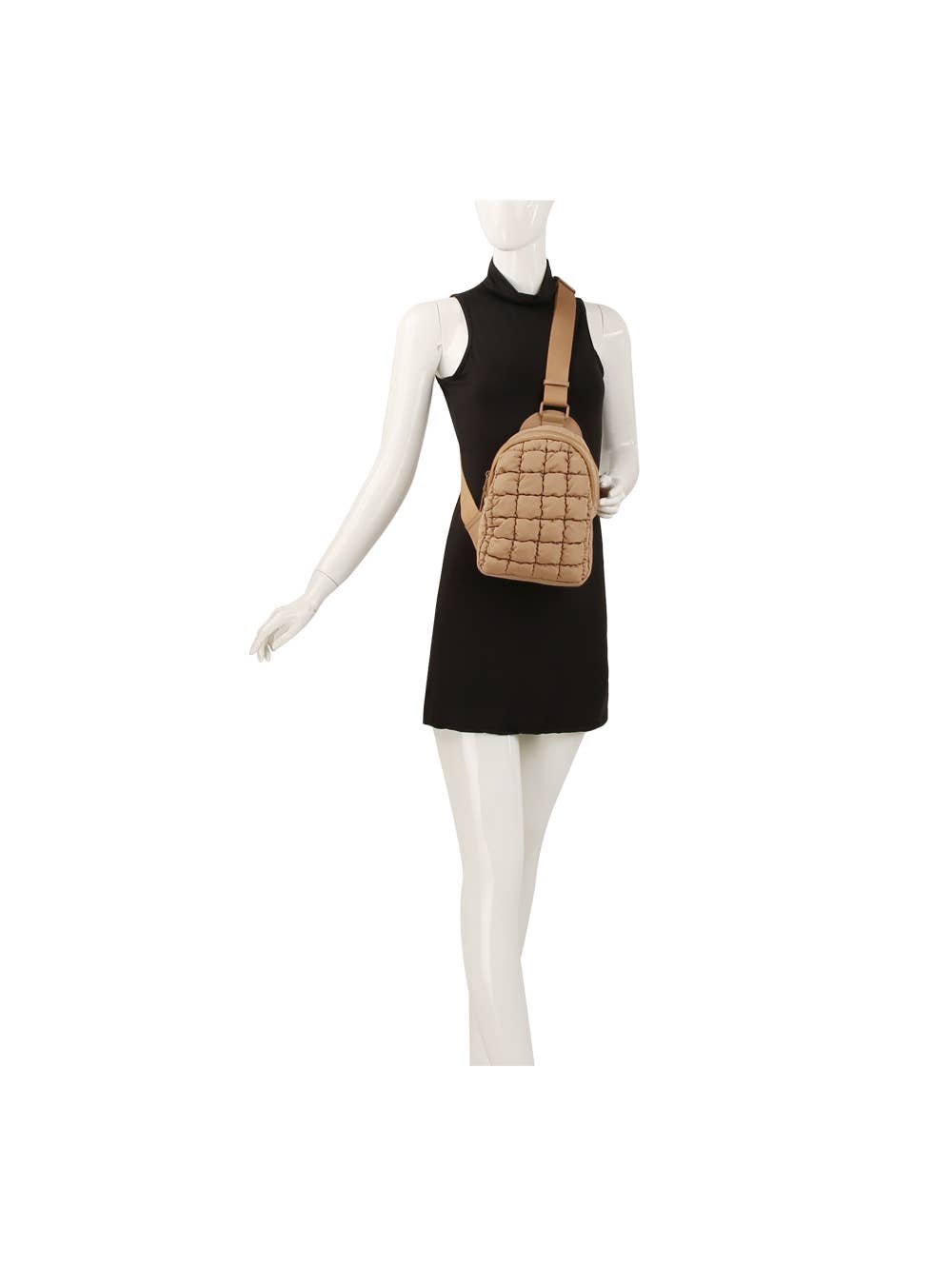 Metro Muse Puffy Quilted Nylon Sling Crossbody Bag