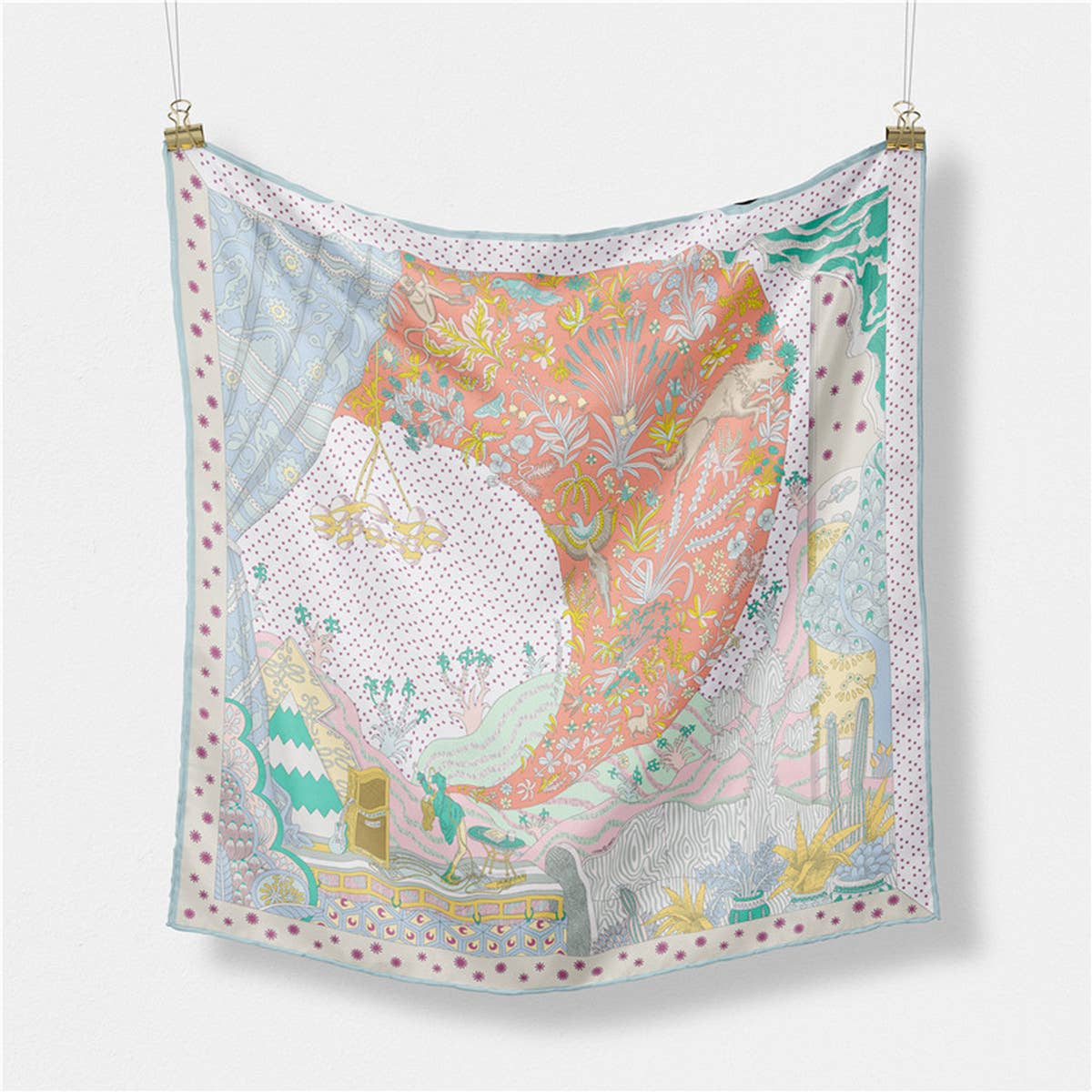 Silk Feel Square Scarf for Travel & Styling_CWASC0651