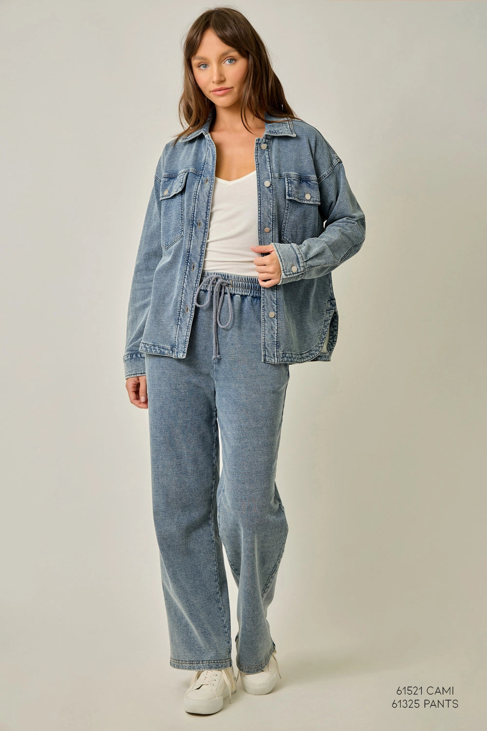 Knit Denim Track Pants