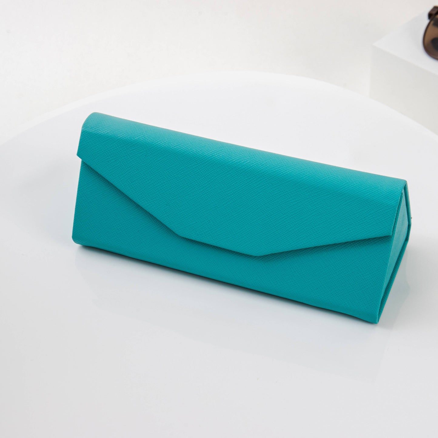 Vegan Leather Hard Shell Folding Sunglasses Glasses Case