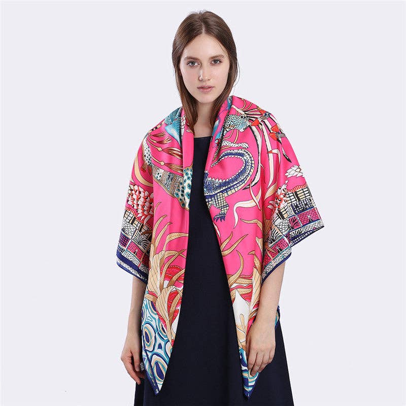 War Horse Fringe Pattern Large Scarf