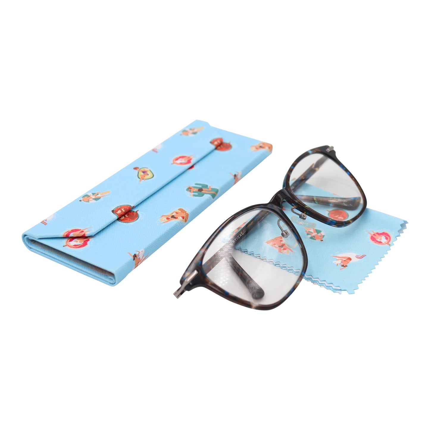 Glasses Case With Cleaning Cloth for Eyeglasses, Sunglasses