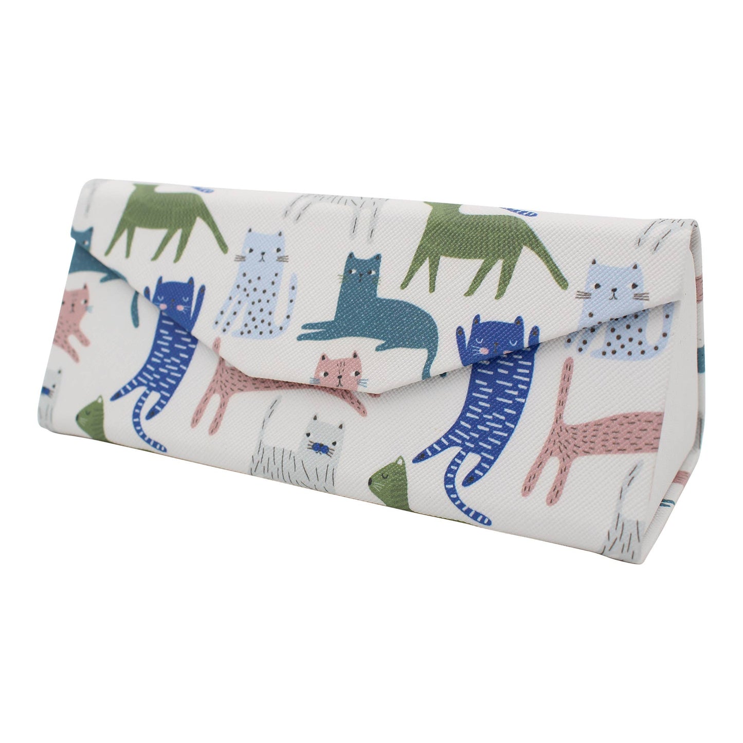 Indie Cats Glasses Case Cute Animals Vegan Leather