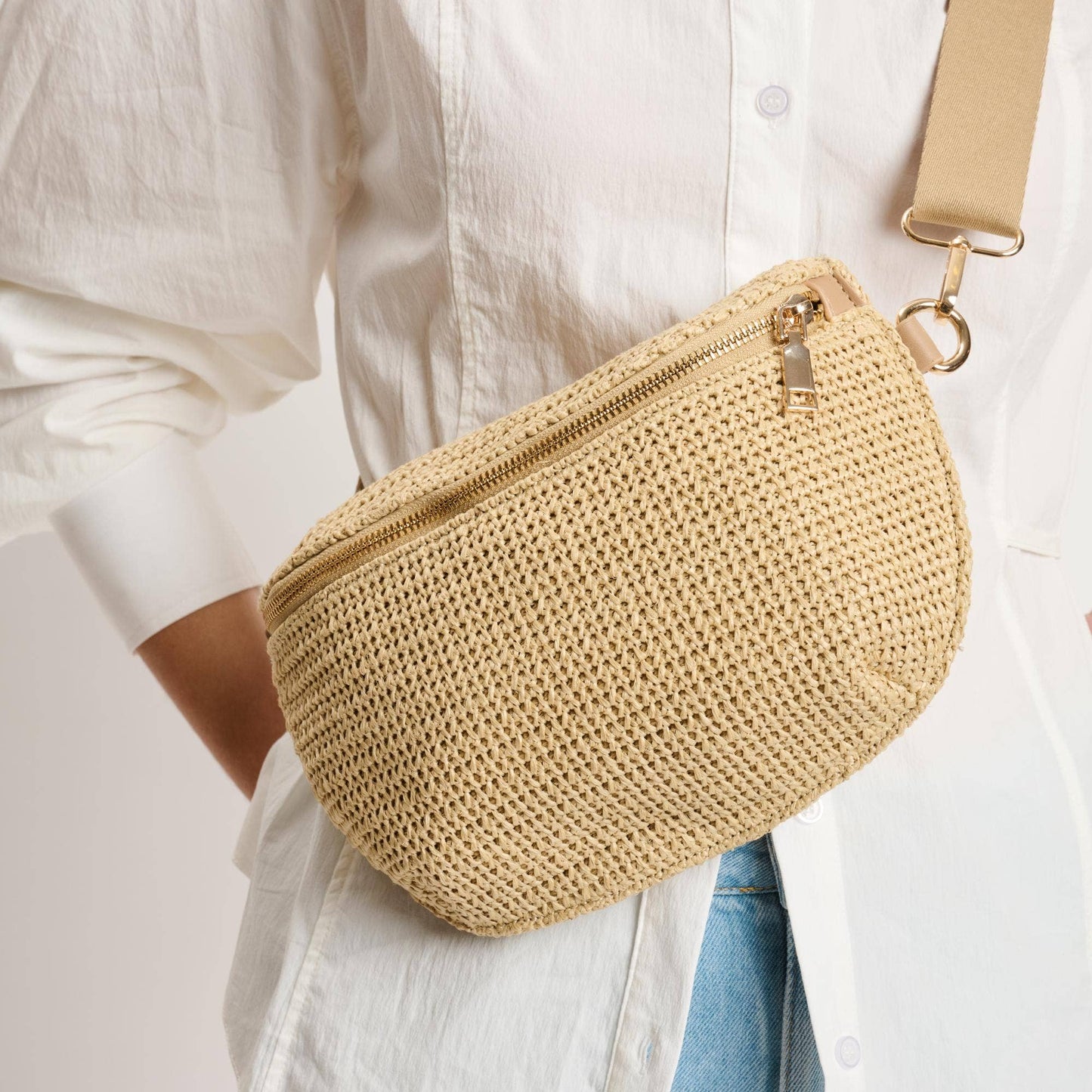 Gizelle Large Checker Belt Bag