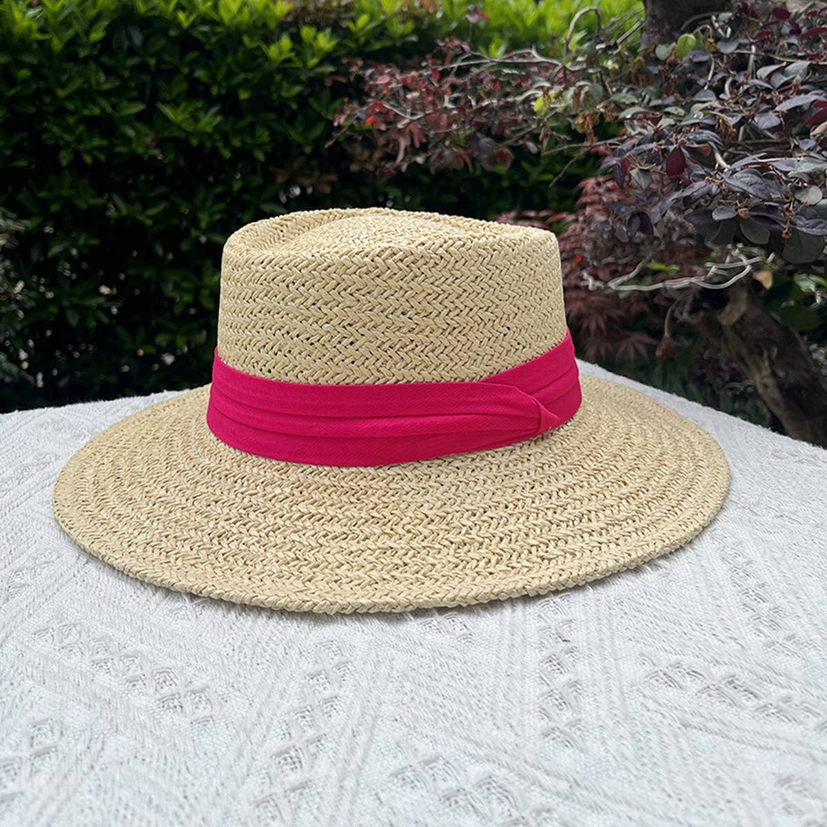 BEACH VACATION SUN FEDORA STRAW HATS FOR WOMEN_CWAH1151