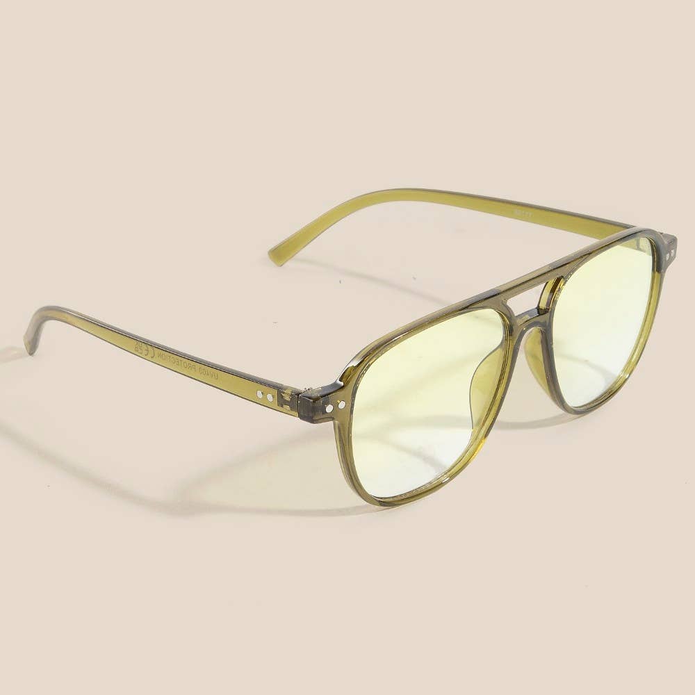 Resin Aviator Frame Sunglasses Set