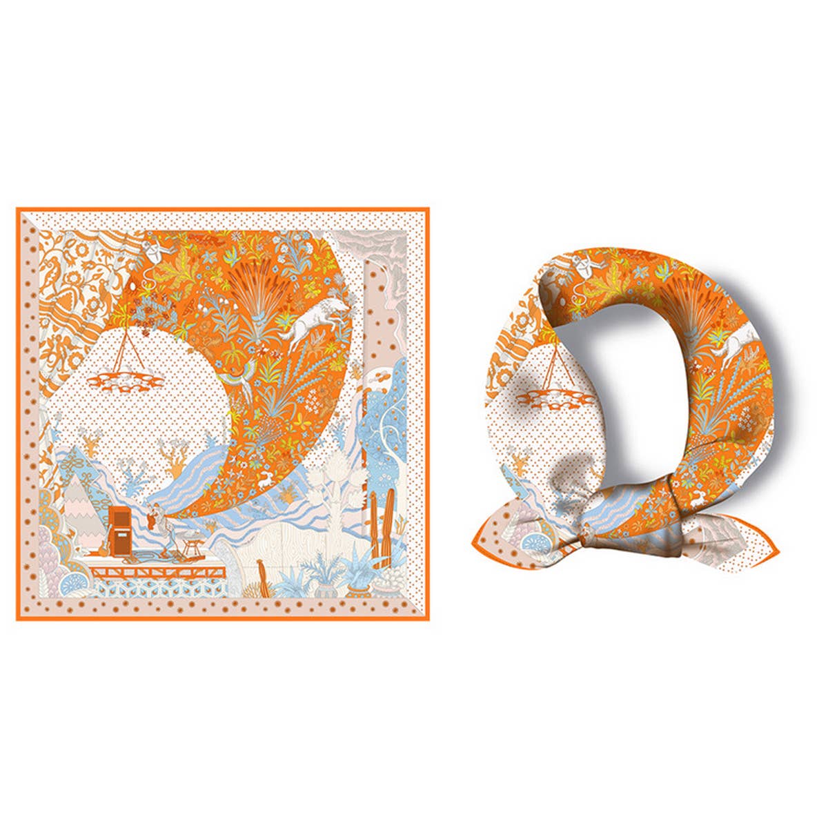 Silk Feel Square Scarf for Travel & Styling_CWASC0651