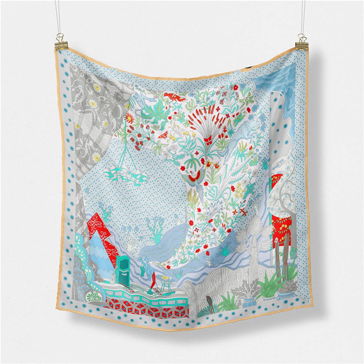 Silk Feel Square Scarf for Travel & Styling_CWASC0651