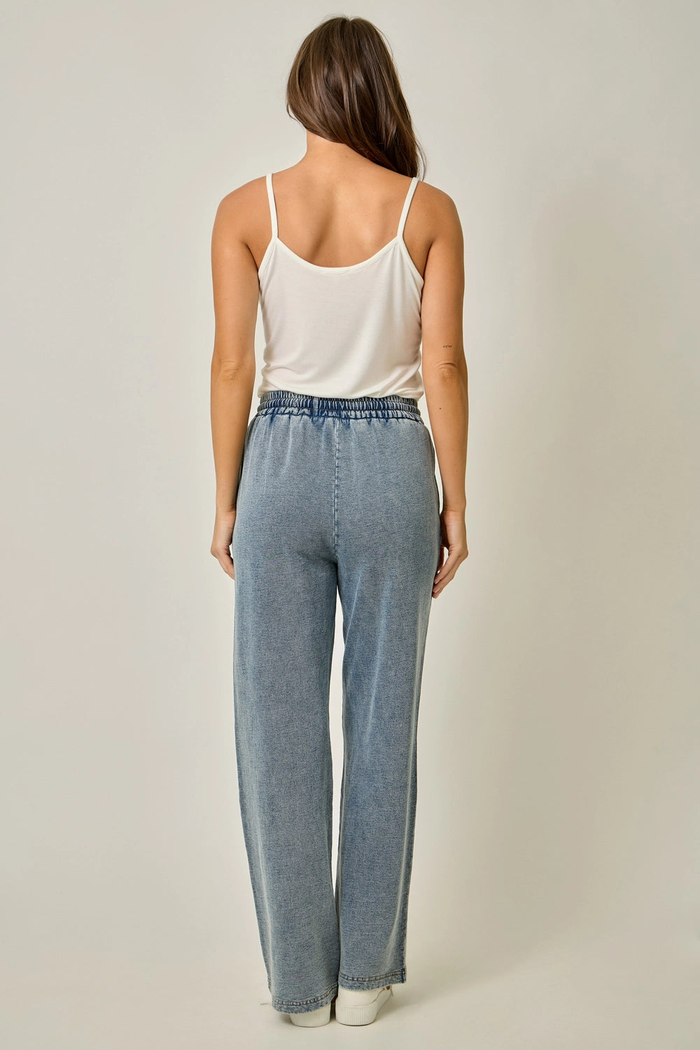 Knit Denim Track Pants