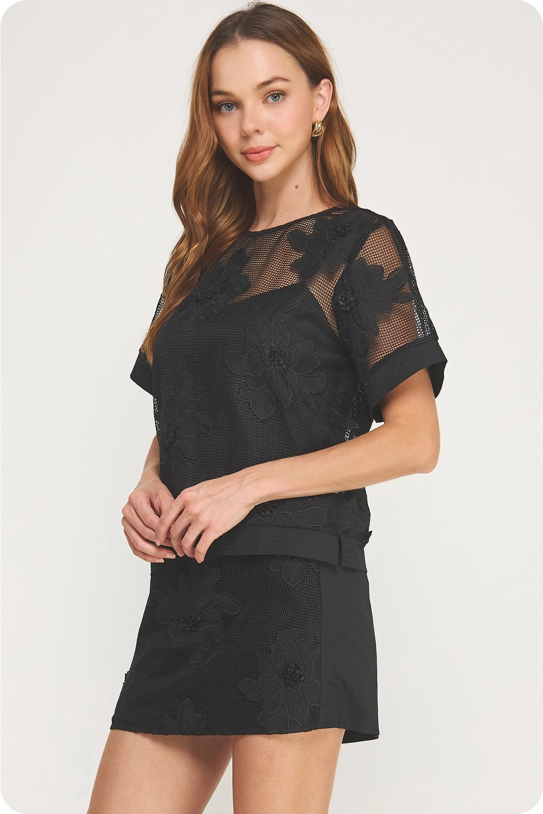 Embroidery Floral Mesh Set