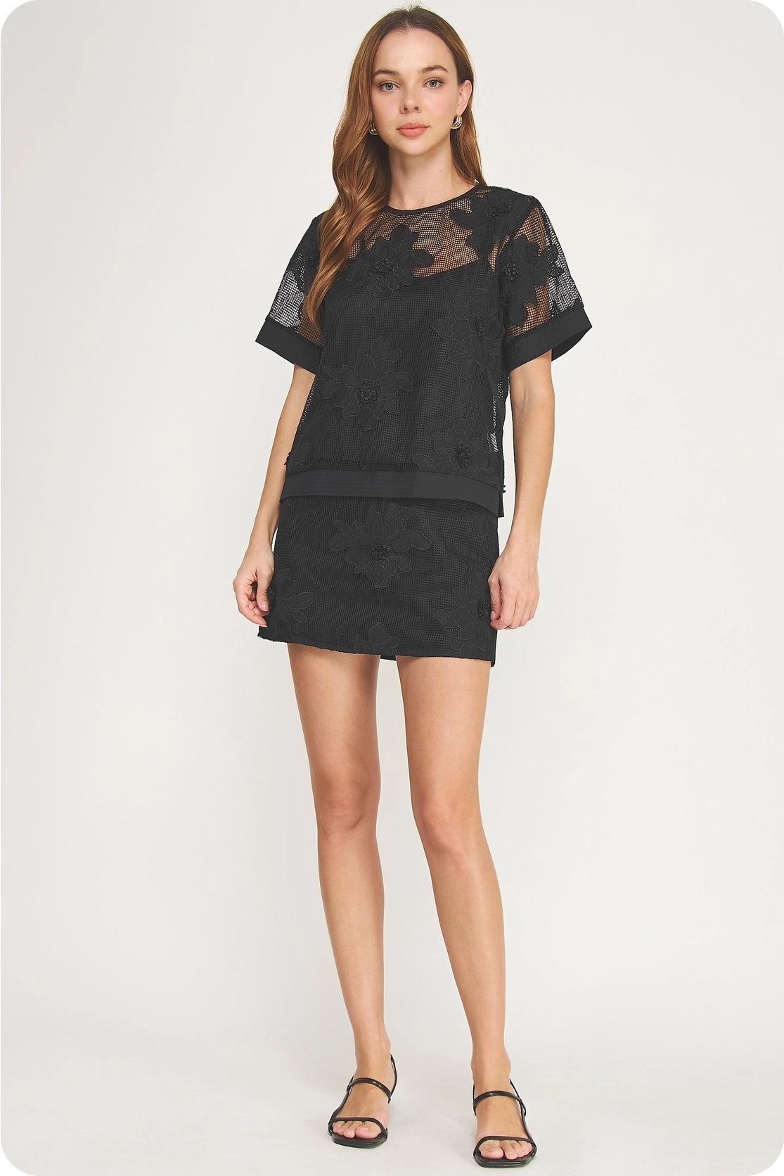 Embroidery Floral Mesh Set