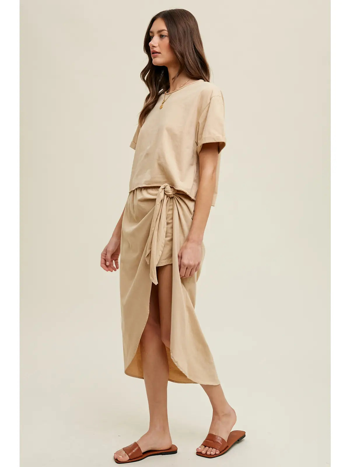 Two Piece Cotton Top and Skirt Set