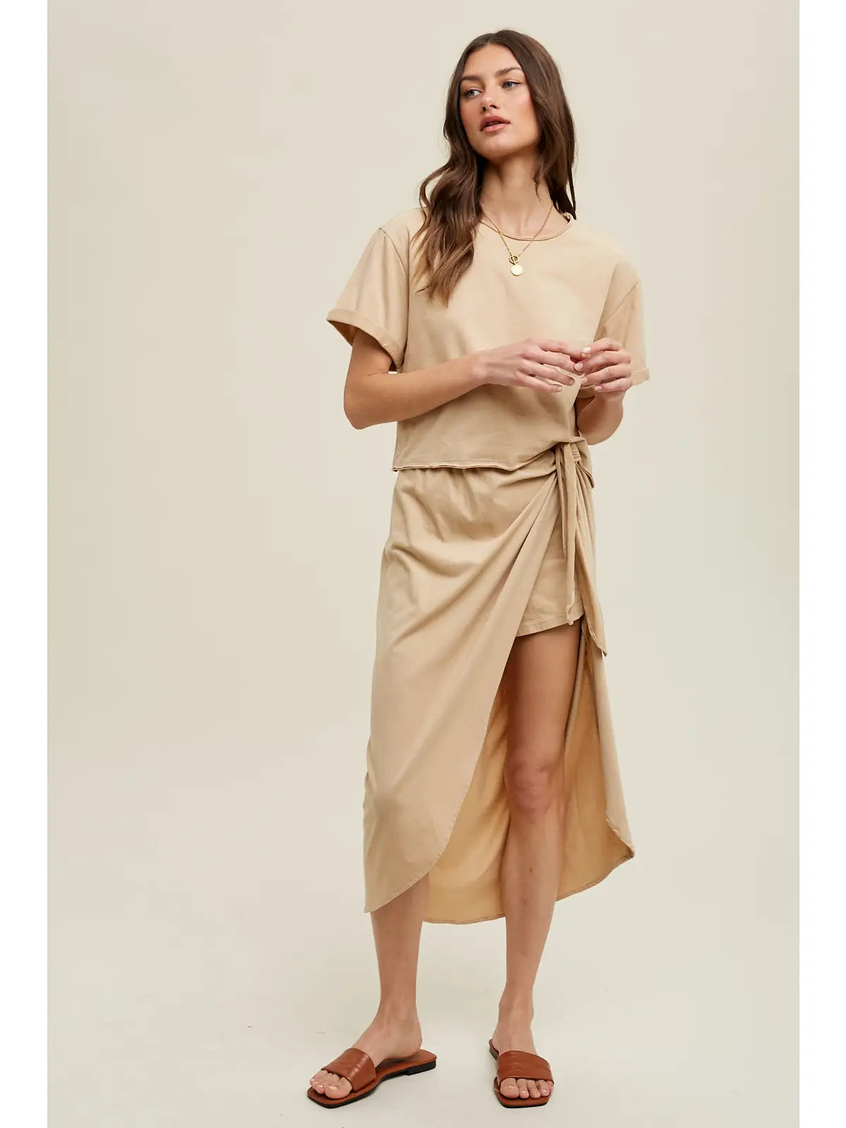 Two Piece Cotton Top and Skirt Set