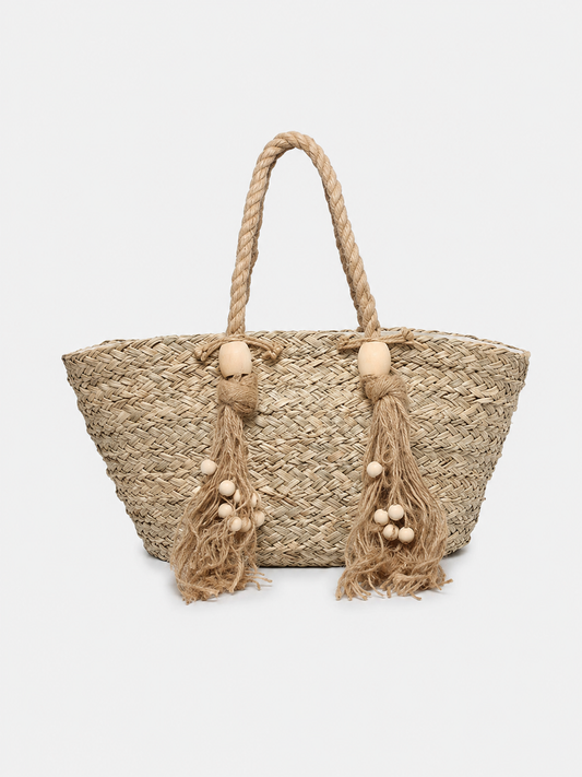 Alden Seagrass Tote with Knotted Rope Handles
