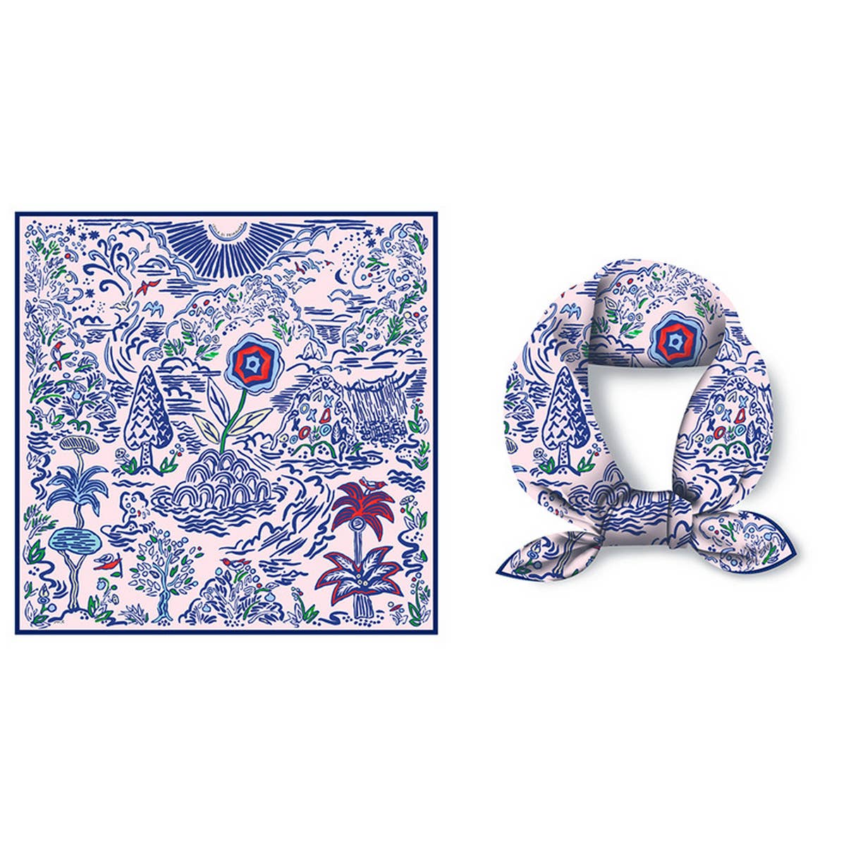 Sweet Satin Square Scarf for Women