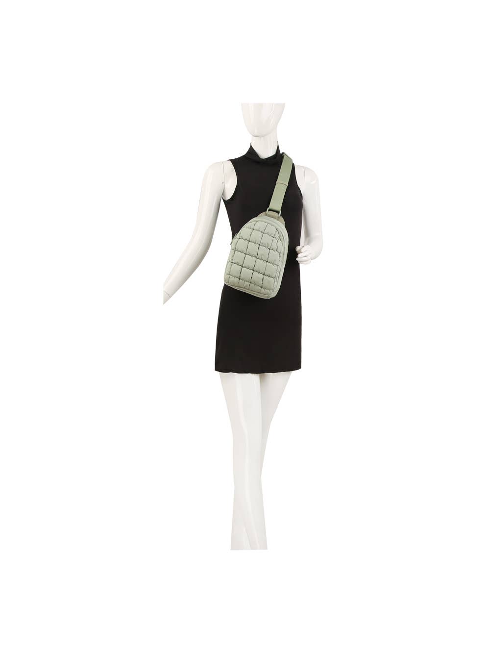 Metro Muse Puffy Quilted Nylon Sling Crossbody Bag