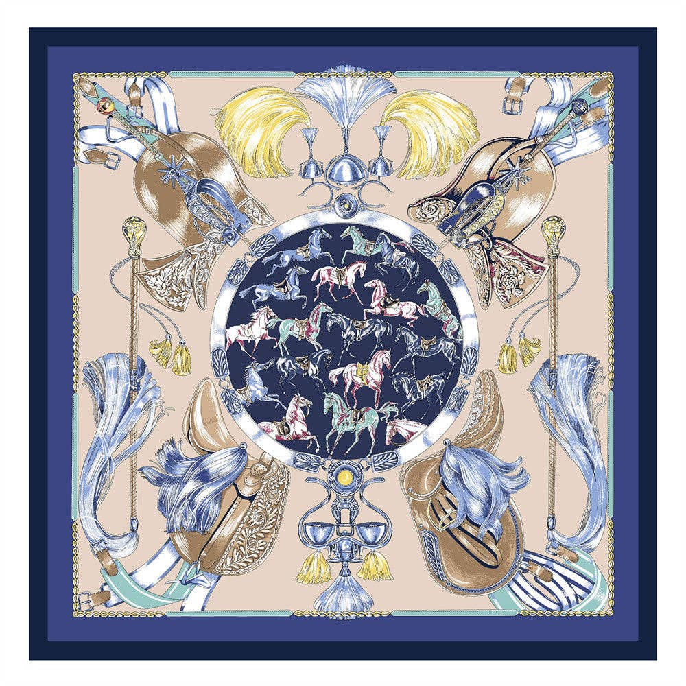 War Horse Fringe Pattern Large Scarf