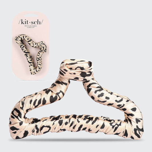 Satin Wrapped Claw Clip Leopard