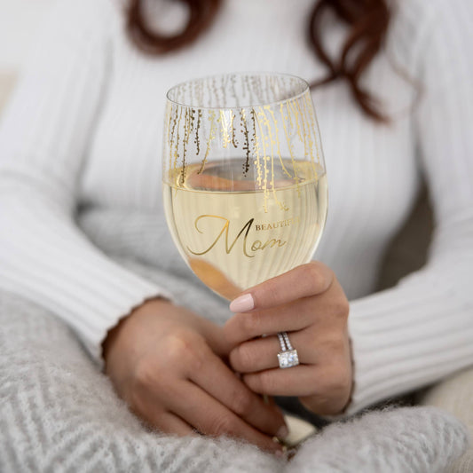 Mom  - Gift Boxed 19 oz Crystal Wine Glass