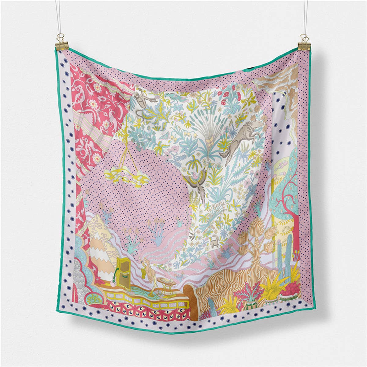 Silk Feel Square Scarf for Travel & Styling_CWASC0651
