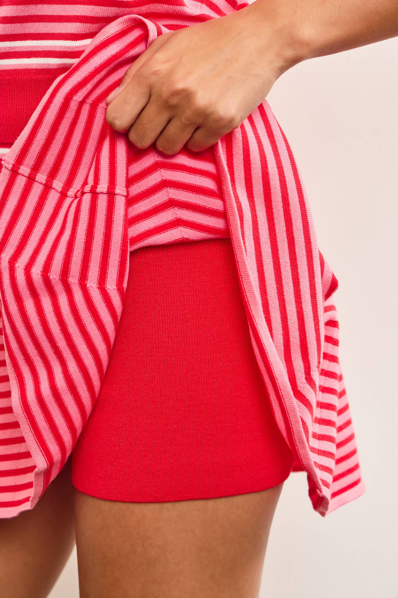 STRIPED FLARE SWEATER SKORT