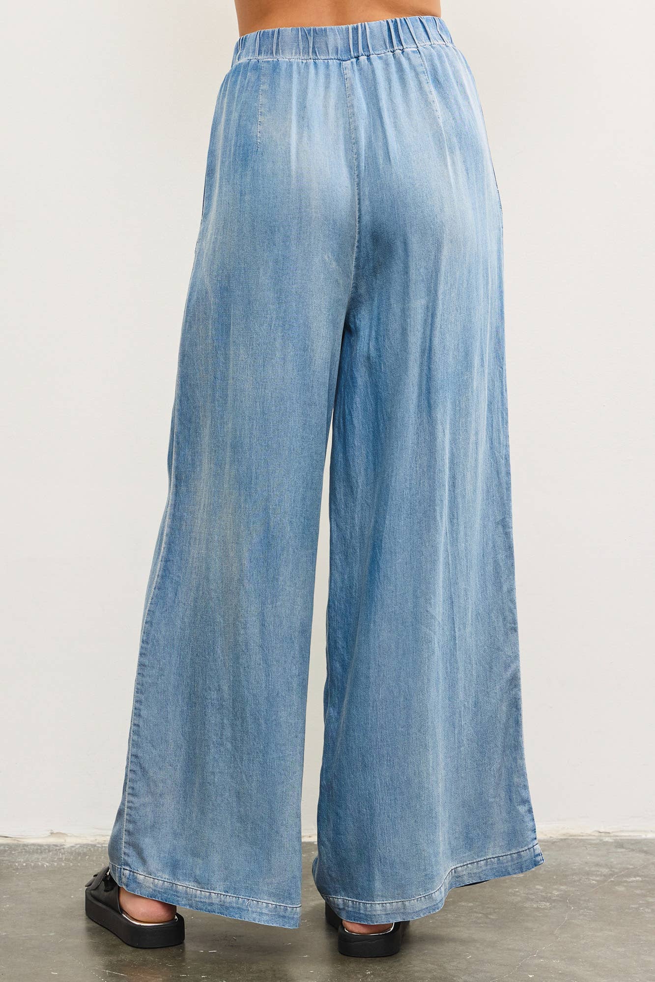 DENIM WIDE LEG PANTS